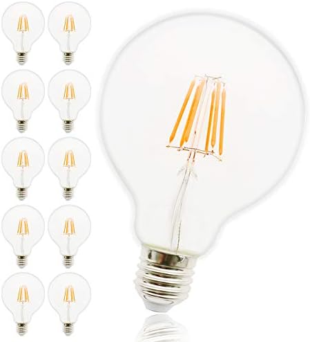Mengjay 10 Kom AC 110V 6W G95 E26 Spiralno led klasična žarulja sa žarnom niti, 6 W led staklene lampe, zamjena žarulja sa žarnom niti