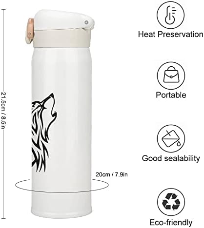 Plemeni vuk zavija izolacijsku bočicu od nehrđajućeg čelika Vakuum Izolirana Sportska šalica za vanjsko putovanje kampiranje 350 ml