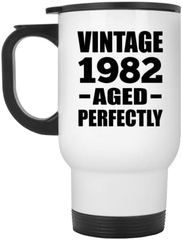 DesignSify 41. rođendan Vintage 1982 Starost savršeno, bijela putnička šalica 14oz od nehrđajućeg čelika izolirana Tumbler, Pokloni