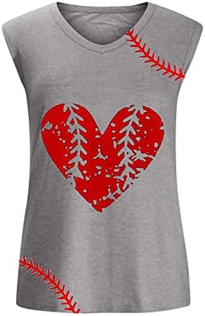 Baseball tenkovi vrh za žene Slatka ljubavne bejzbol grafičke majice bluza casual rukava za bejzbol bejzbol darovi košulja