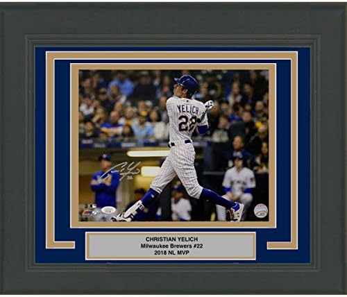 Uokvireni autogramirani/potpisani kršćanski Yelich Milwaukee Brewers 11x14 Baseball Photo JSA CoA