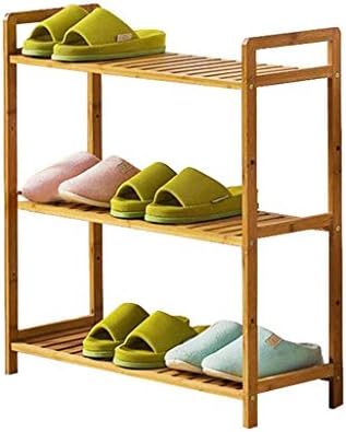 KMMK 3-sloj prirodne bambusove stalak za obuću Organizator za skladištenje, 6 ~ 9 pari cipela, dobro za spavaću sobu za dnevnu sobu