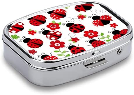 Kutija s tabletama Slatko cvijeće i labašca uzorka Ladybird uzorak kvadratni lijek za tablete prijenosna tableta za tablete za tablete