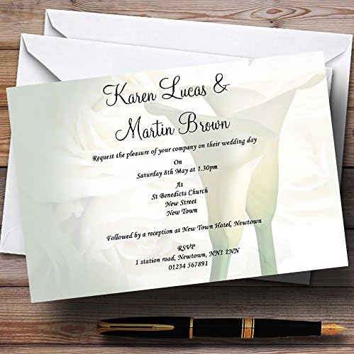 Kartica Zoo Bijela Lily zapanjujuća personalizirana poziva za vjenčanje