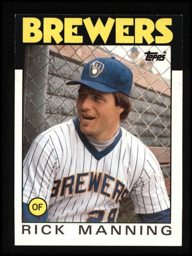 1986. Topps 49 Rick Manning Milwaukee Brewers NM/MT Brewers