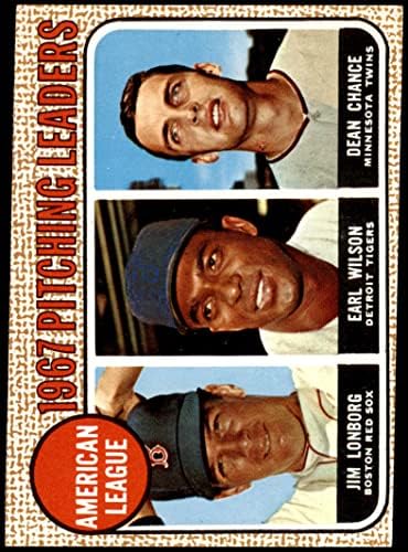 1968. Topps 10 Err al pitching vođe Dean Chance/Jim Lonborg/Earl Wilson Red Sox/Tigers/Twins Good Red Sox/Tigers/Blizanci