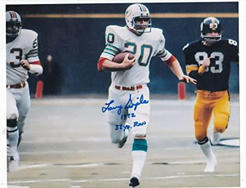 Larry Seiple Miami Dolphins 1972 37 YD Pokretanje Play -Off Action potpisano 8x10 - Autografirane NFL fotografije