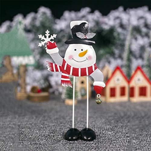 Amosfun božićni ukras željeza snjegović božićna figurica ukras ukras radne površine lutka za zabavu za stol home zimski dekor stol