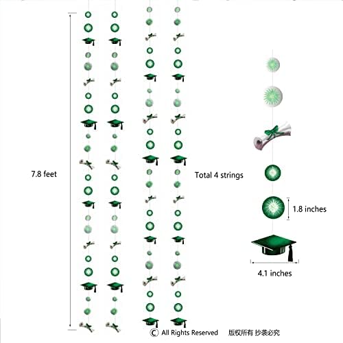 4 pakiranje zelene dekoracije za diplomiranje čestitke gradski Garland streamer baner pozadina za diplomski pribor za diplomiranje