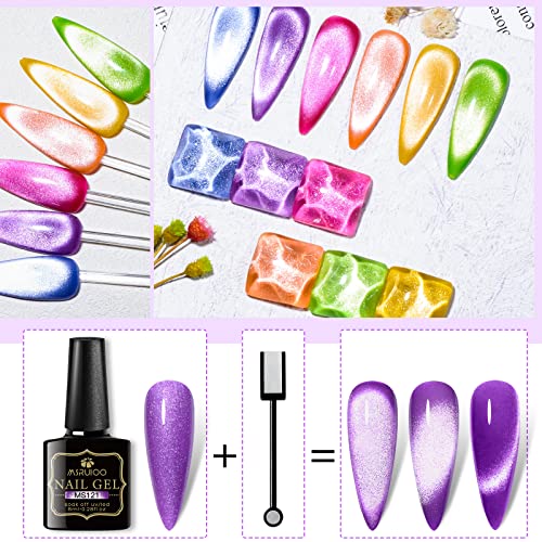Gel lak za nokte, set neonskih magnetskih gel lakova, Set fluorescentnih gel lakova u svijetlim bojama, upijajući UV LED gel za nokte