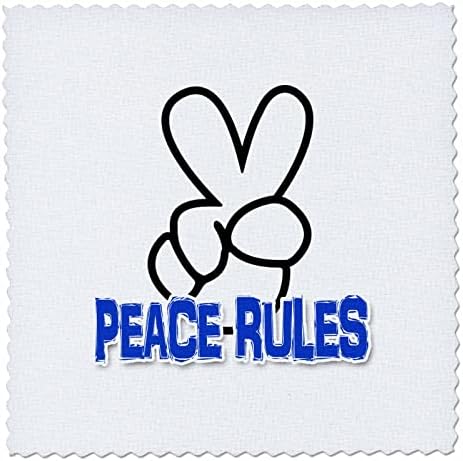 Trodimenzionalni prikaz riječi pravila mira s prstima koji stvaraju znak mira-kvadrati popluna