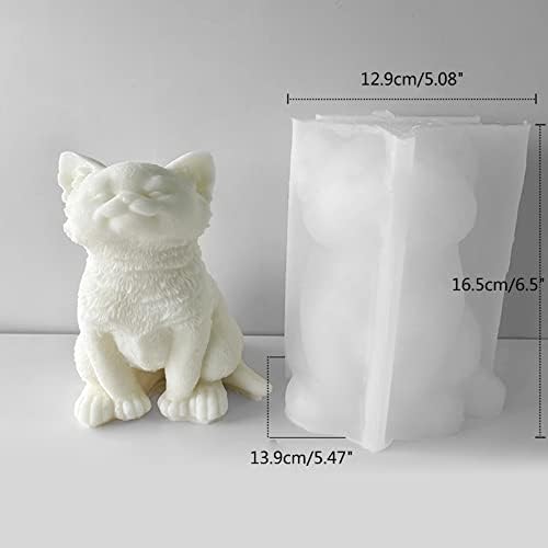 Slatki kalup 3D mačji-silikonski kalup za izradu kalupa za životinje za DIY ručno izrađeni sapun mačji-kockice za izradu