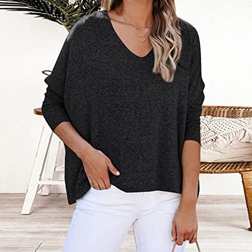 Ženska prevelika majica s izrezom u obliku slova šišmiš s dugim rukavima, labavi pulover, džemper, majice, majica